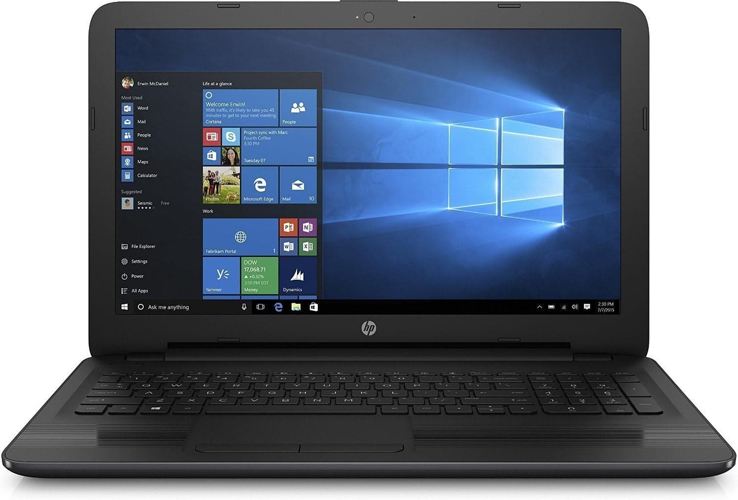 2016 HP High Performance 15.6 Inch Business Laptop (Quad Core AMD A6-7310 2.0 GHz, 8GB RAM, 128GB SSD, AMD Radeon R4, Bluetooth, DVD, HDMI, VGA, HD Webcam, 802.11ac, USB 3.0-Win10)