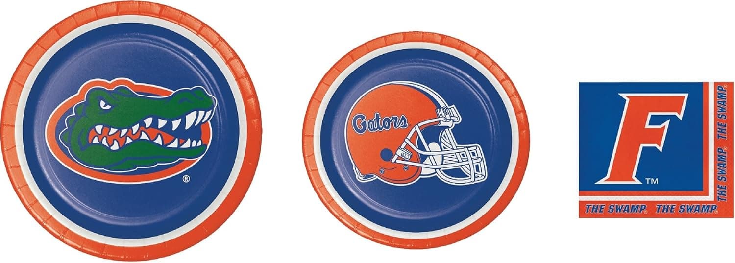 University of Florida Gators Party Supply Bundle (Serves 8 No Cloth)