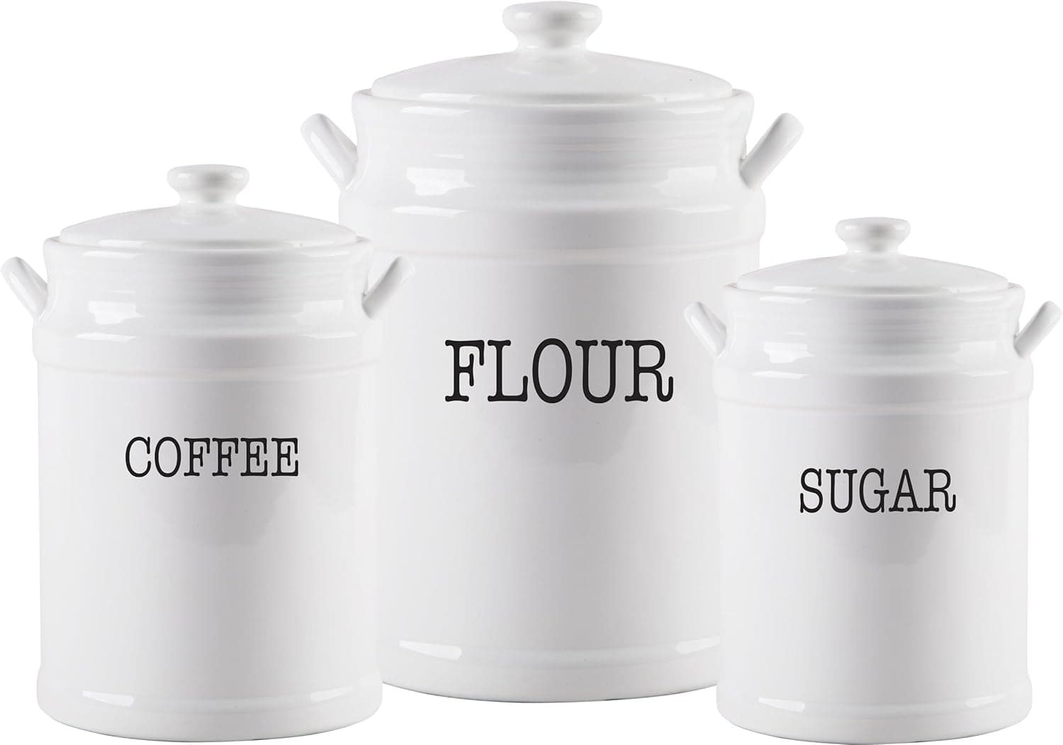 American Recreations Set of 3 Modern Farmhouse Ceramic Canister Set