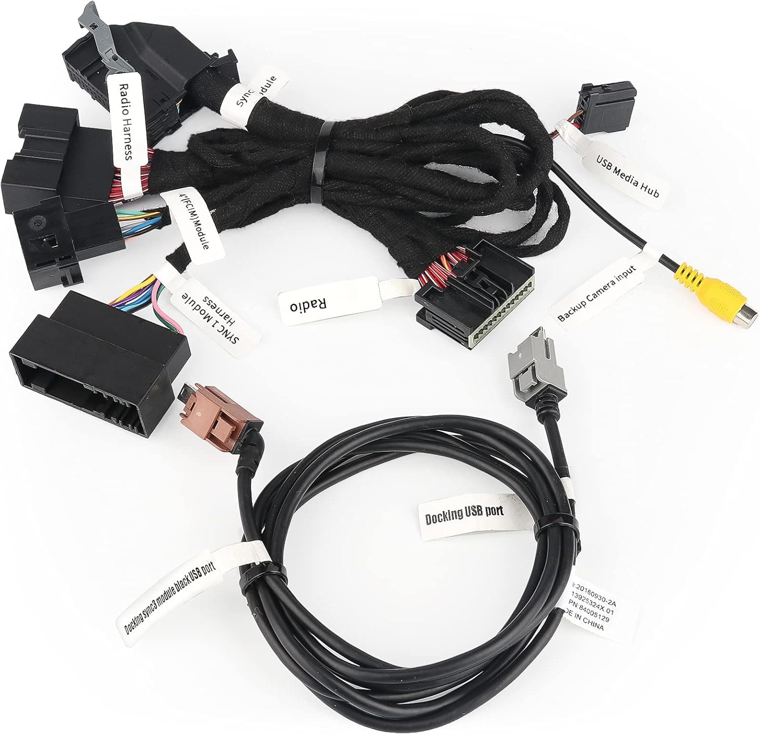 SYNC 1 to SYNC 3 4" to 8" PNP Conversion Harness, Suitable for Ford Edge Fusion F-150 Mustang Super Load Power Harness Adapter and USB Interface Module Adapter and APIM Cable