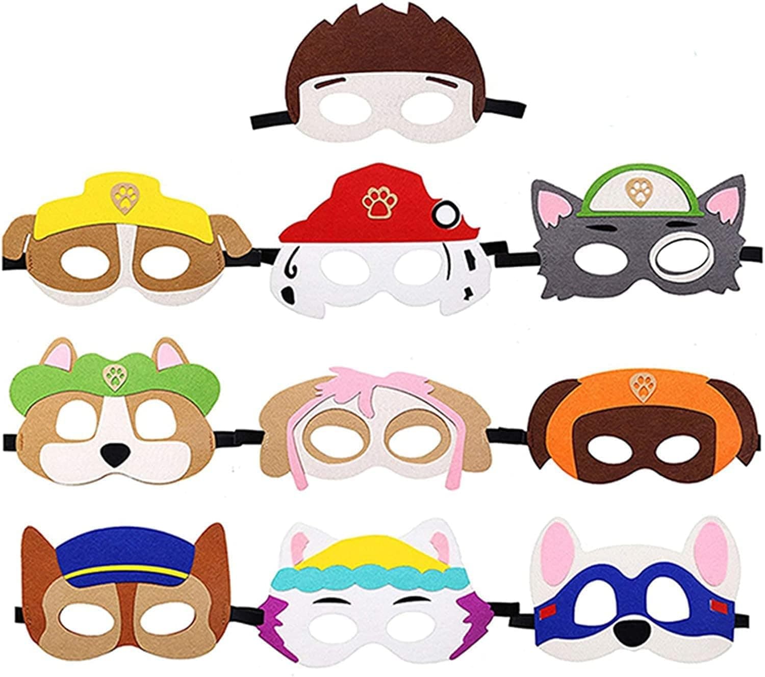 Zavaca Set of 10 Pieces Puppy Party Birthday Masks for Paw Patrol Costume Party Decoration, Multicolor, Free Size