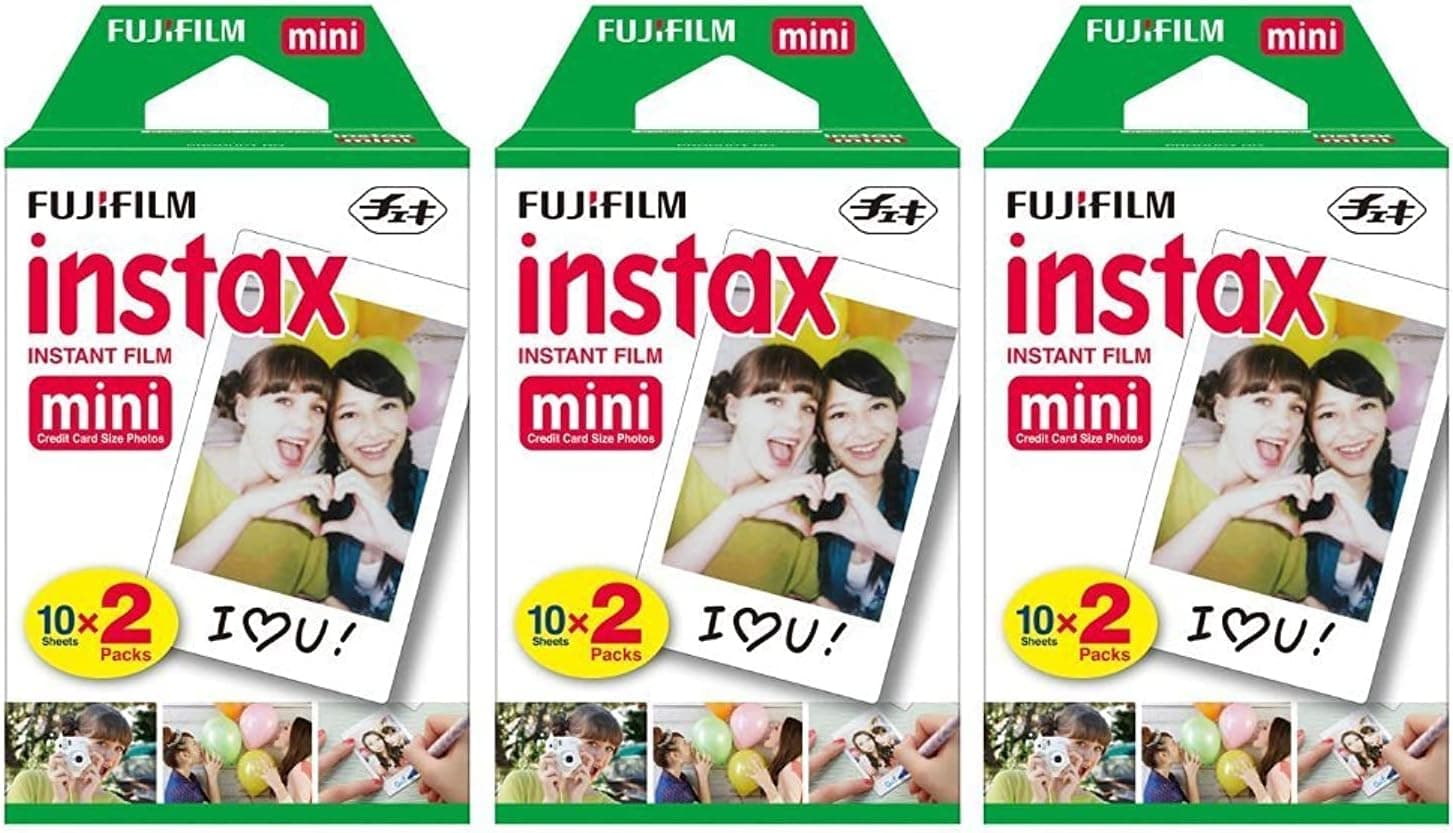 Fujifilm Instax Mini Instant Film (3 Twin Packs, 60 Total Pictures) for Instax Cameras