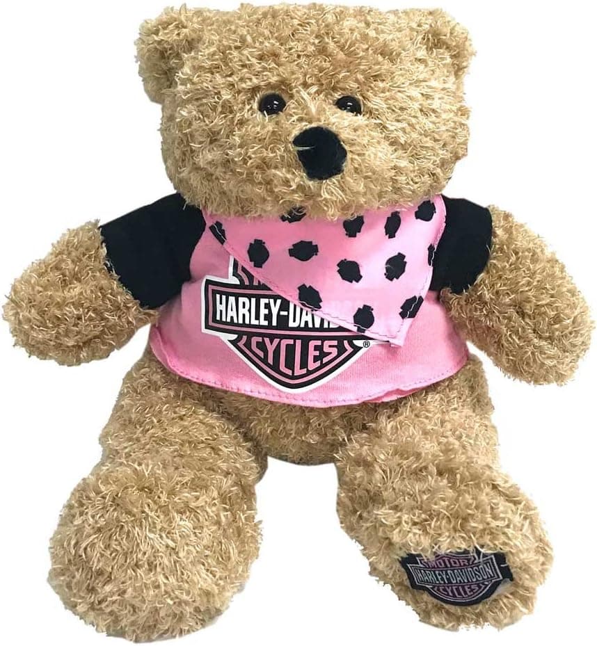 Harley-Davidson Babe 12 in. Huggy Stuffed Plush Bear, Black & Pink 9900851