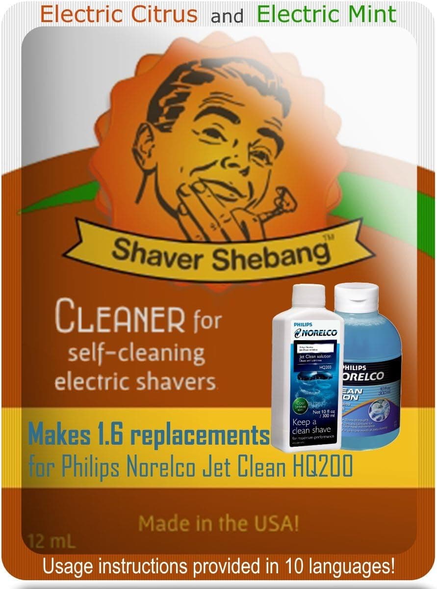 Shaver Shebang 4 SS Citrus&Mint refill replacements for 6.4 Norelco Jet Clean HQ200
