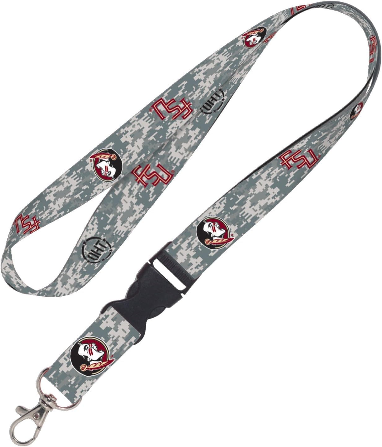 WINAV NCAA Florida State Seminoles Operation Hat Trick Lanyard with Detachable Buckle, Multicolor