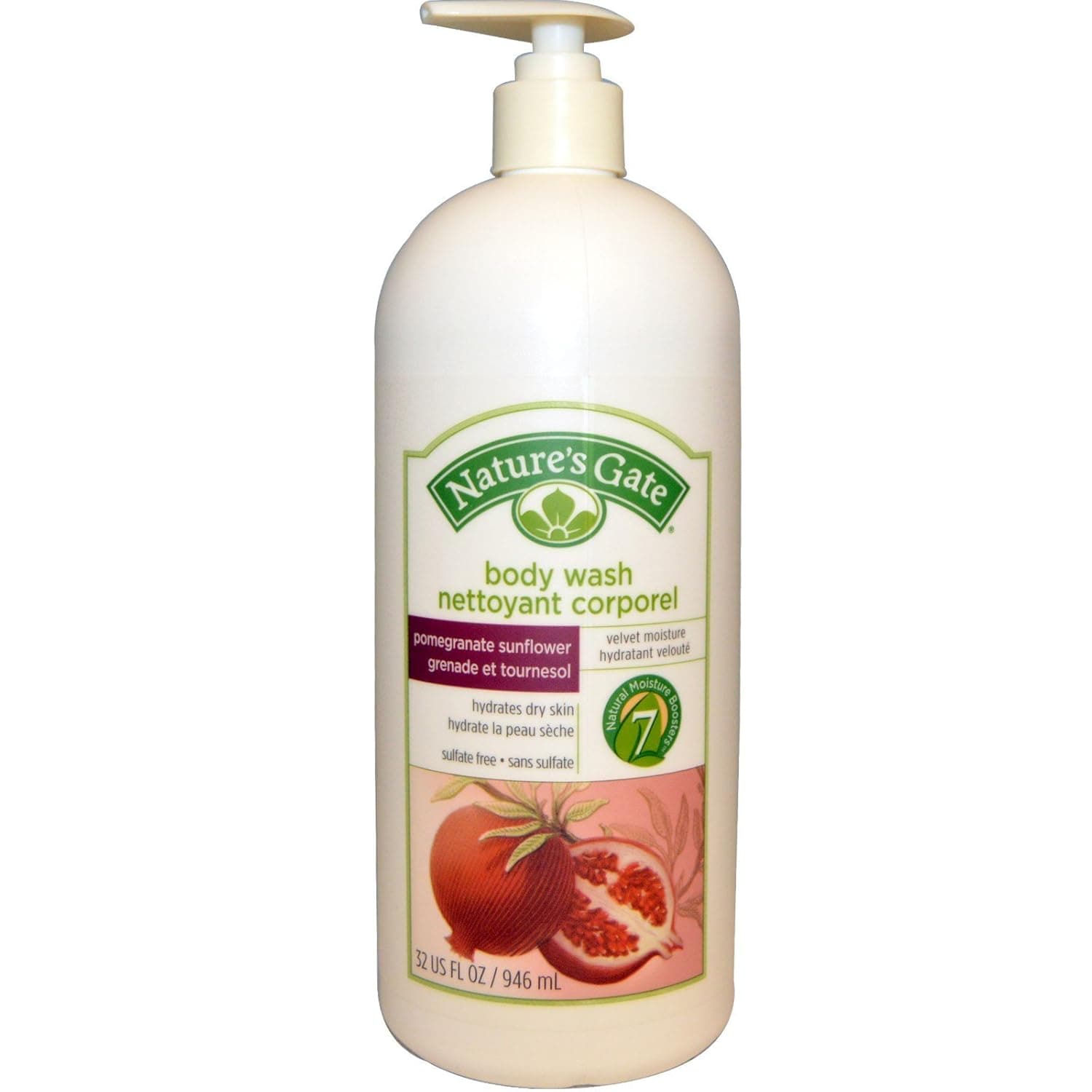 Nature's Gate, Body Wash, Pomegranate Sunflower, 32 fl oz (946 ml) - 2pc