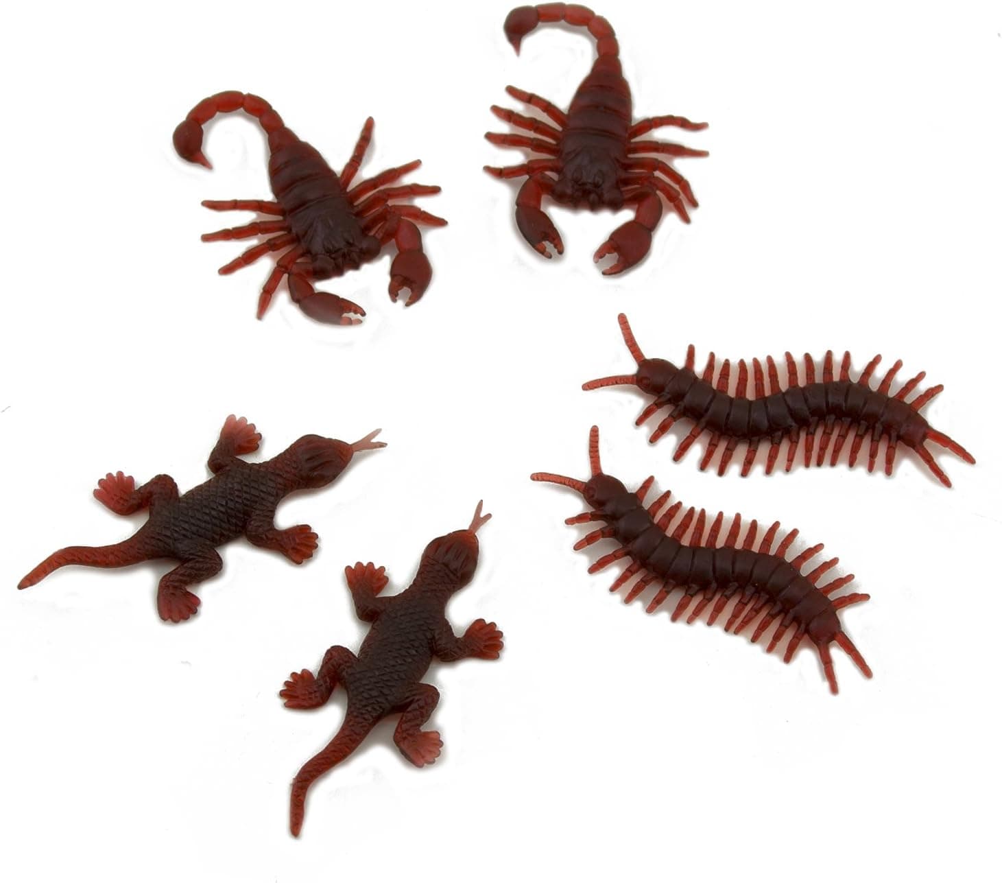 Adorox Mock Fake Plastic Novelty Scary Joke Toy Prank Insects Centipede Lizard Scorpion Trick Bugs (6pcs)