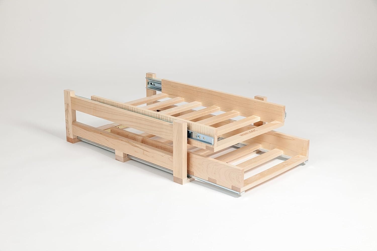 Wine Logic In-Cabinet Sliding Tray Wine Rack, 12-Bottle, Solid Maple Wood, Unstained with Clear Satin Lacquer Finish