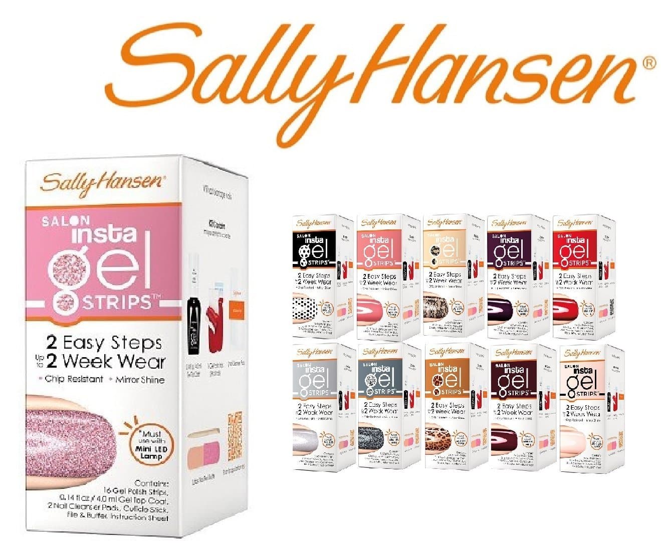 Lot of 10 Sally Hansen Salon Insta Gel Strips All Different Colors No Repeats