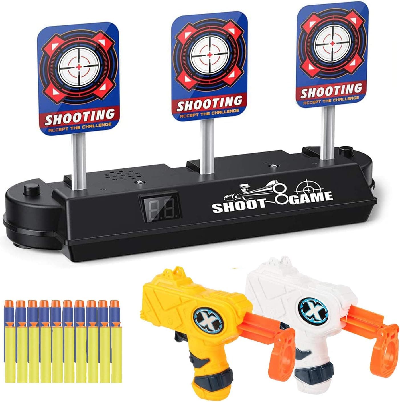 JRD&BS WINL Shooting Games–Electric Scoring Auto Reset Shooting Digital Target for Guns Blaster,Target Practice Toys for Boys and Girls with Foam Dart Gun,Best Gifts for Kids,Birthday Gifts for Kids