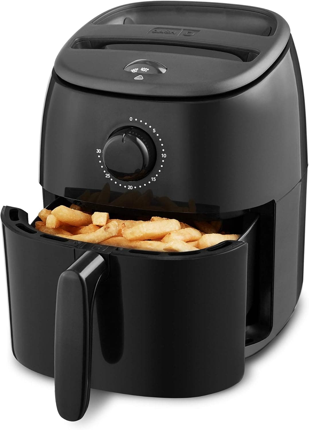 DASH Tasti-Crisp™ Electric Air Fryer Oven Cooker with Temperature Control, Non-Stick Fry Basket, Recipe Guide + Auto Shut Off Feature, 1000-Watt, 2.6Qt, Black