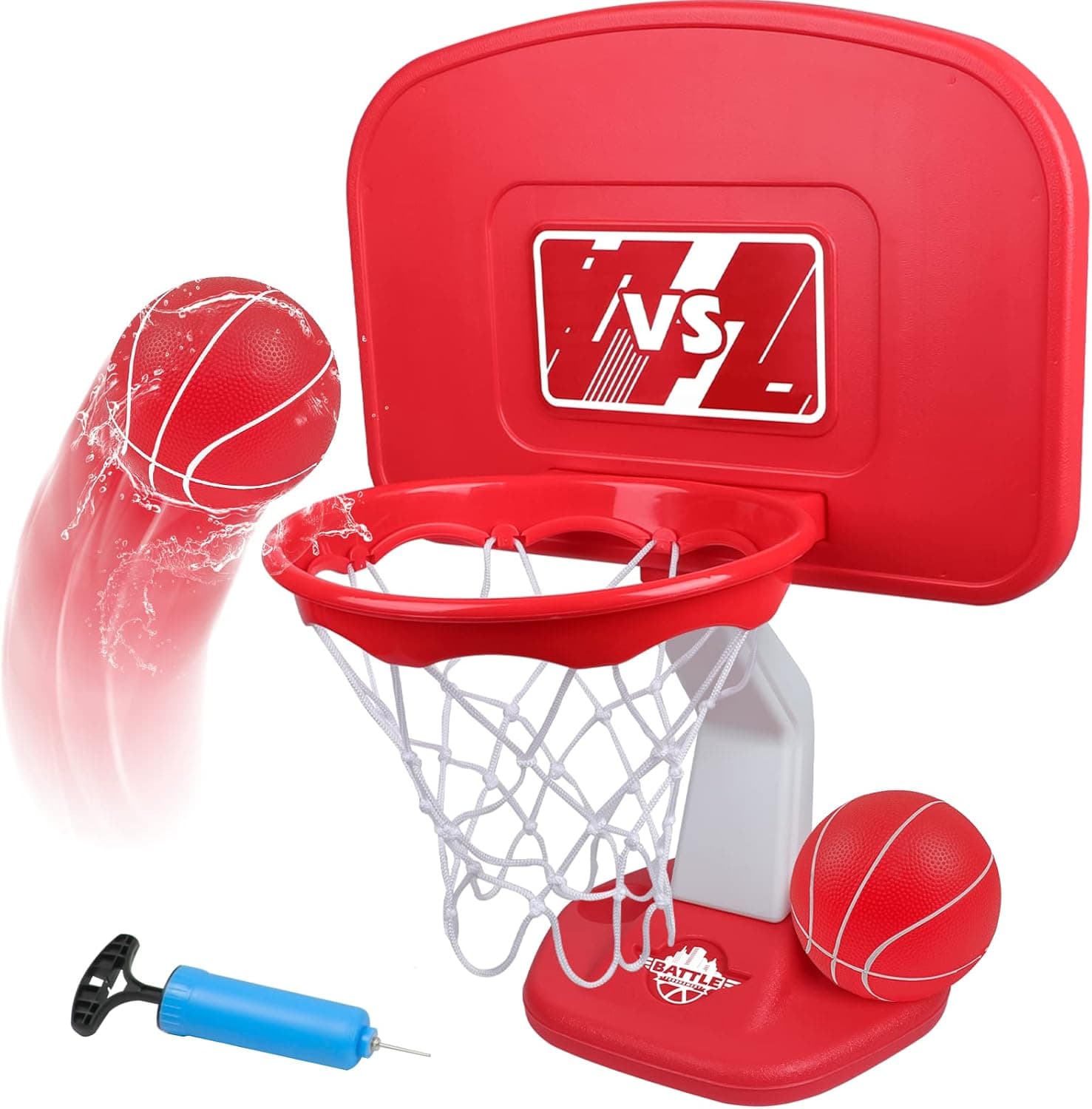 EP EXERCISE N PLAY Pool Basketball Hoop Poolside Pool Water Basketball Game, 2 Balls and Pump, Swimming Pool Basketball Hoop for Pool/Outdoor/House Toy
