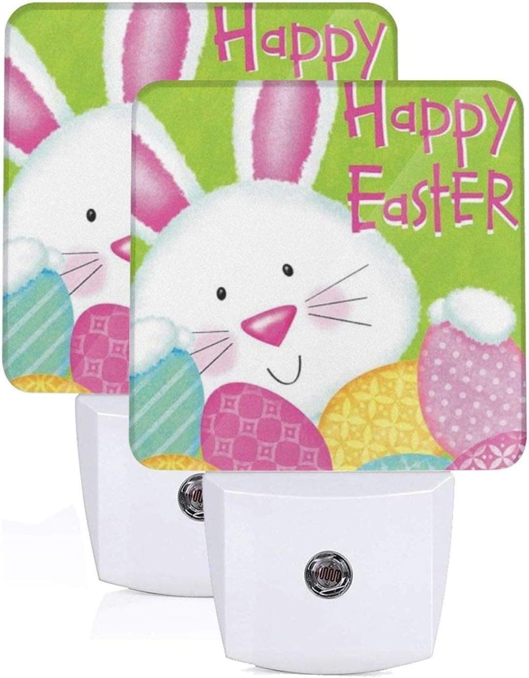 EFINLUKY LED Night Light 2 PCS Easter Night Light Cute Rabbit Lamp Plug-in LED Nightlights Dusk to Dawn Sensor Night Lamp for Bedroom Room Nursery Hallway Stairs Kitchen Wall Decorative