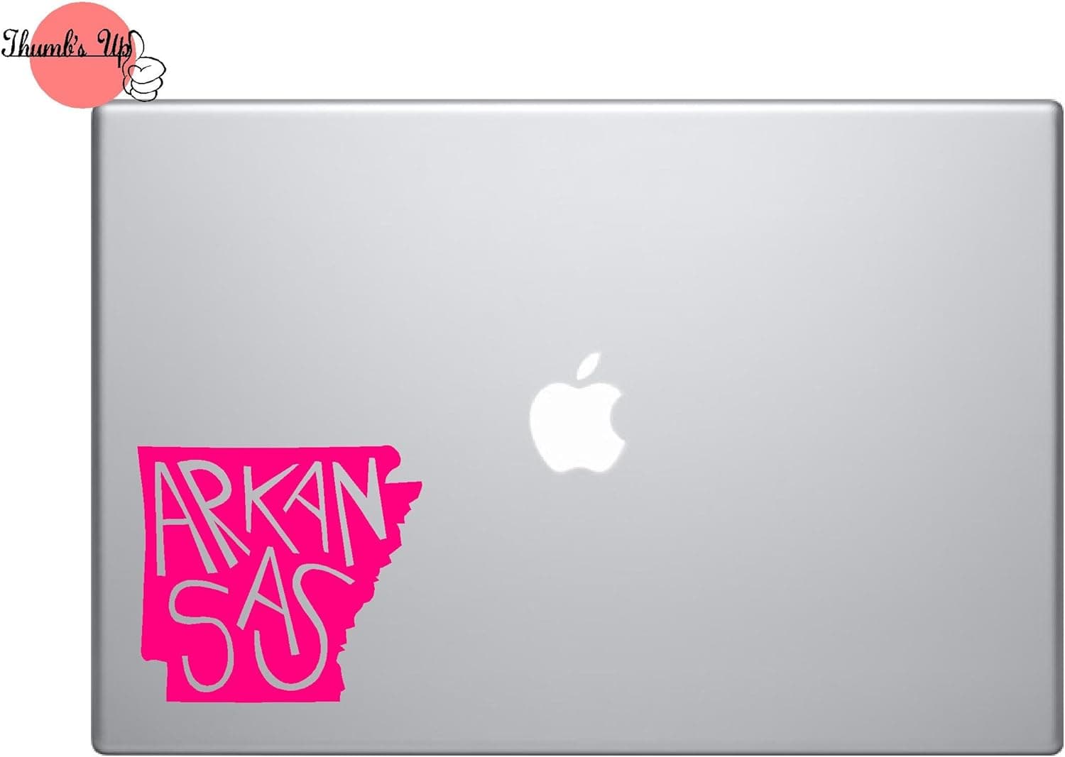 Arkansas State Name Inside Vinyl Car Sticker Symbol Silhouette Keypad Track Pad Decal Laptop Skin Ipad Macbook Window Truck Motorcycle (Pink)