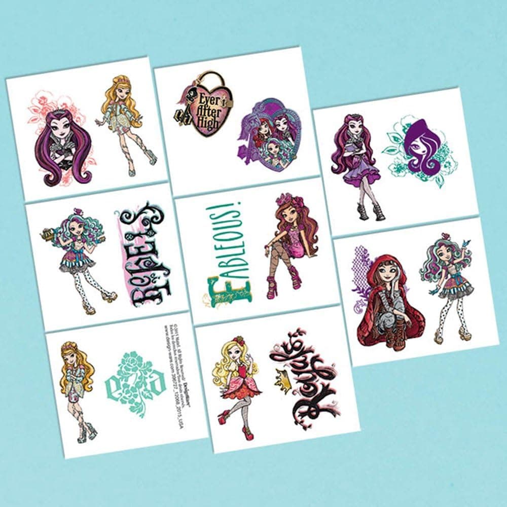 Amscan 396727 Tattoo Favor | Ever After High Collection | Birthday, Multicolor