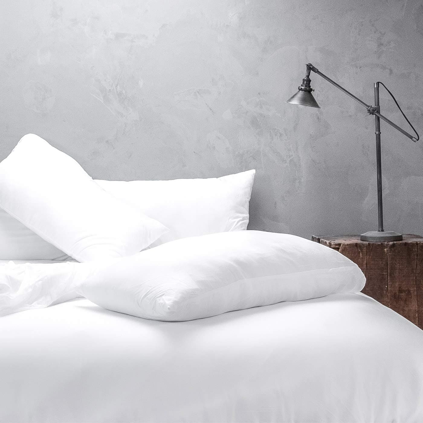 Wooflinen Premium 3pc Duvet Cover Set - Viscose Derived from Bamboo - California King - Wonderfully Soft - Matte White - Duvet Cover + 2 Pillowcases