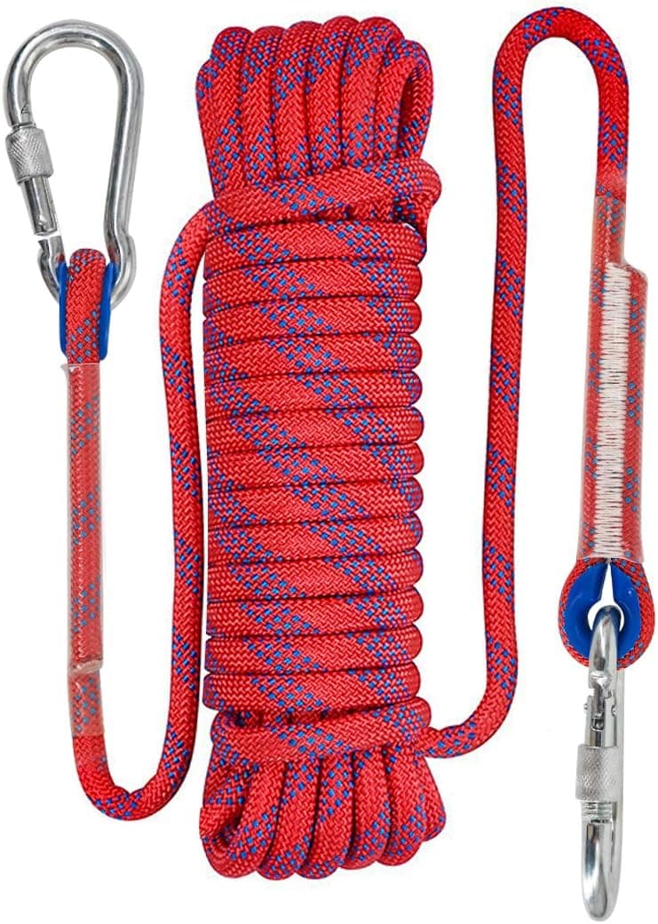 NewDoar Static Climbing Rope 10mm(3/8in) Accessory Cord Equipment 33FT(10M), 66FT(20M) 98FT(30M) Escape Rope Ice Climbing Equipment Fire Rescue Rope