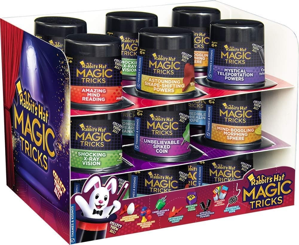 Thames & Kosmos Rabbit's Hat Magic Tricks - 18 Portable Mini Magic Kit Gift Set | Great Party Favors | Stocking Stuffers | Fun for Kids Ages 6+