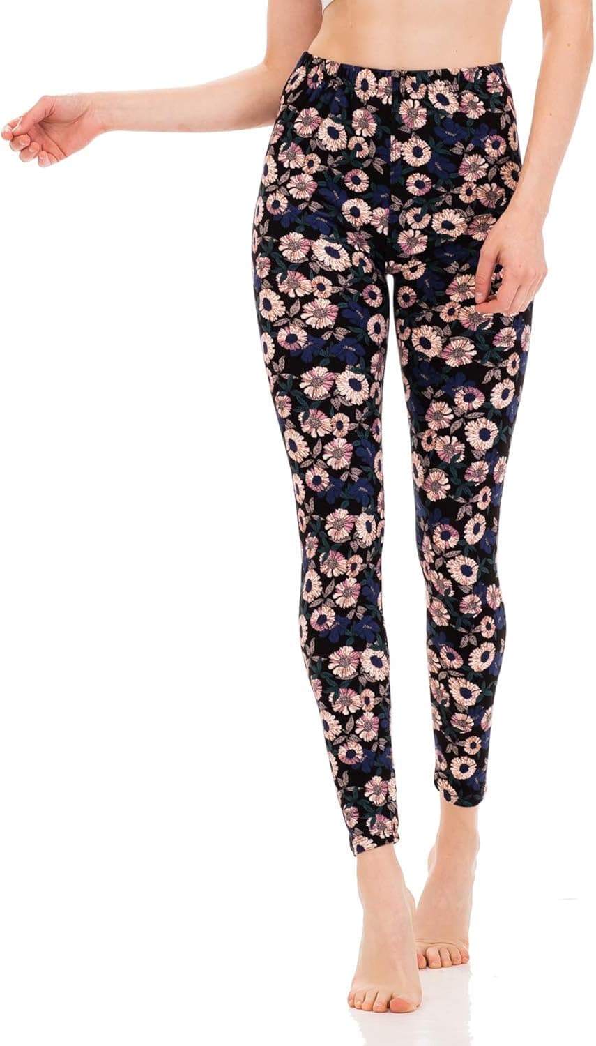 Juicy Leggings Premium High Waist Printed Brushed Leggings - Regular and Plus