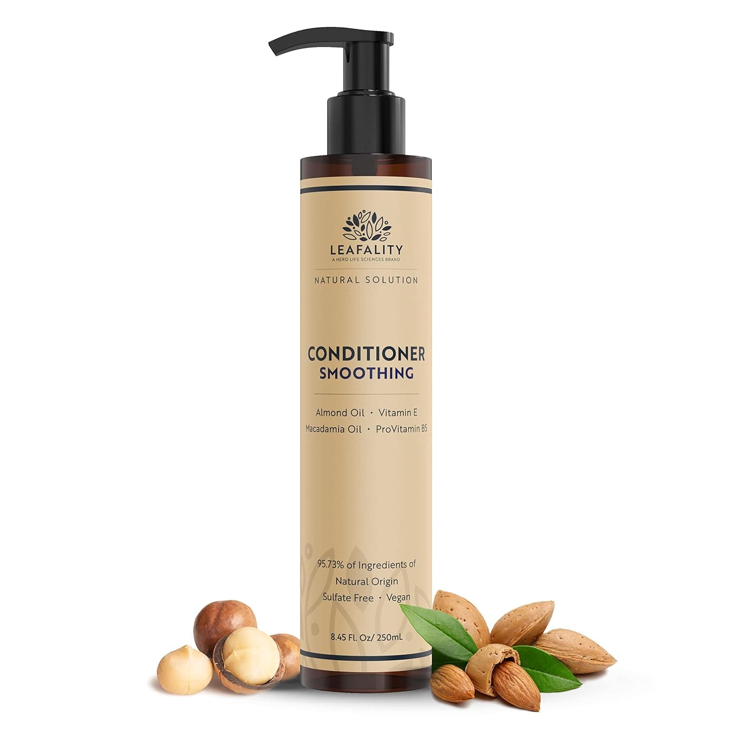 Leafality Salon Grade Daily Plant Based Conditioner, Natural Ingredient Solutions, Sulfate Free & Vegan (Smoothing)