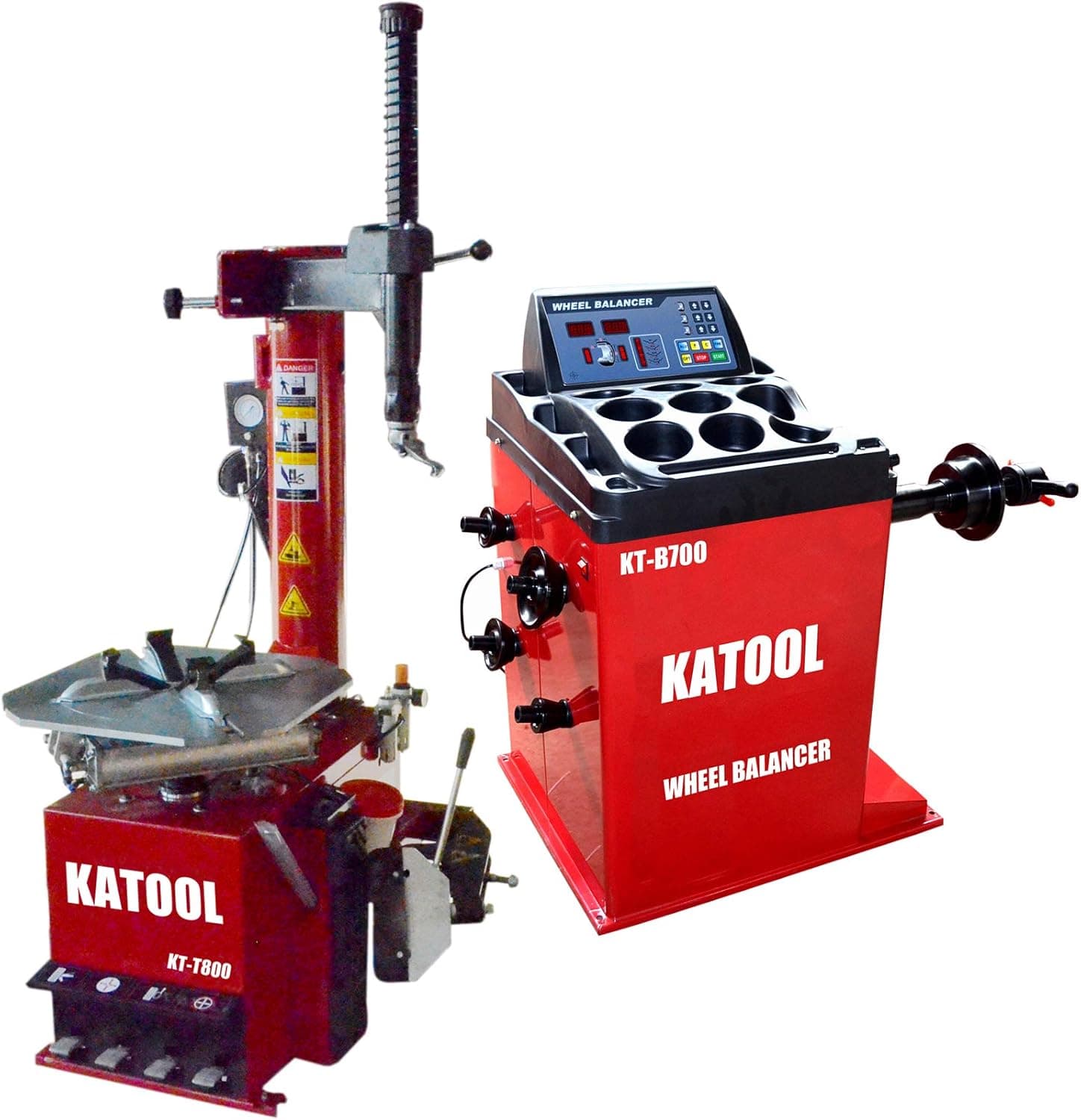 KATOOL tire Changer Wheel Balancer Combo 2.0HP Motor KT-T800 KT-B700 Garage Equipment 12inch-24inch Outside Clamp
