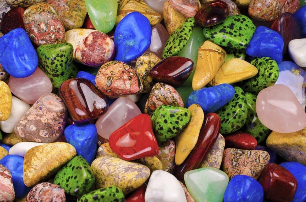 Hypnotic Gems Materials: 3 lbs Vibrant Tumbled Mix - at Least 30 Different Stone Types in Every Bag - A Spectacular Dyed and Natural Stone Mix for Wicca, Reiki, & Energy Crystal Healing!