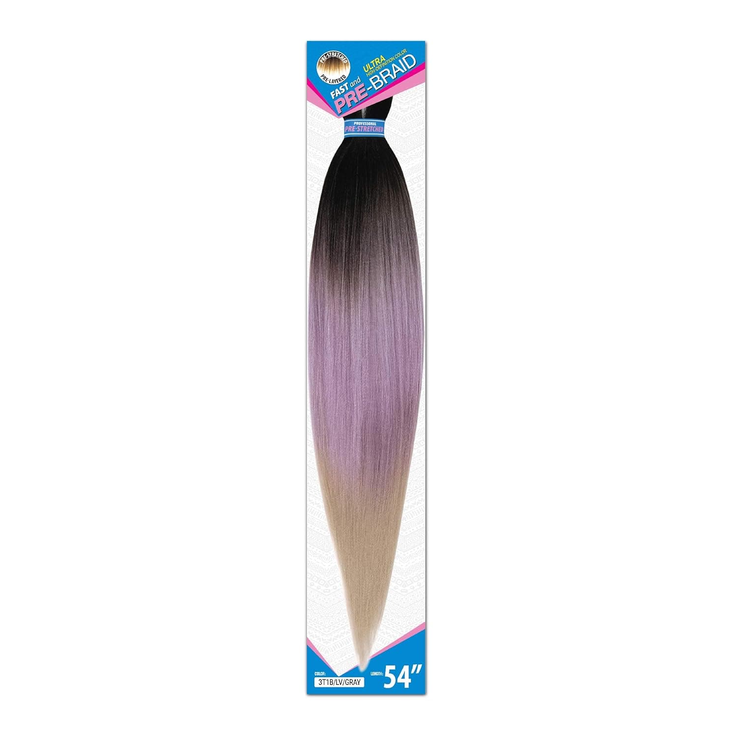 Afreezm Pre-Color Braids 3 PACK (3T1B/LV/GRAY)