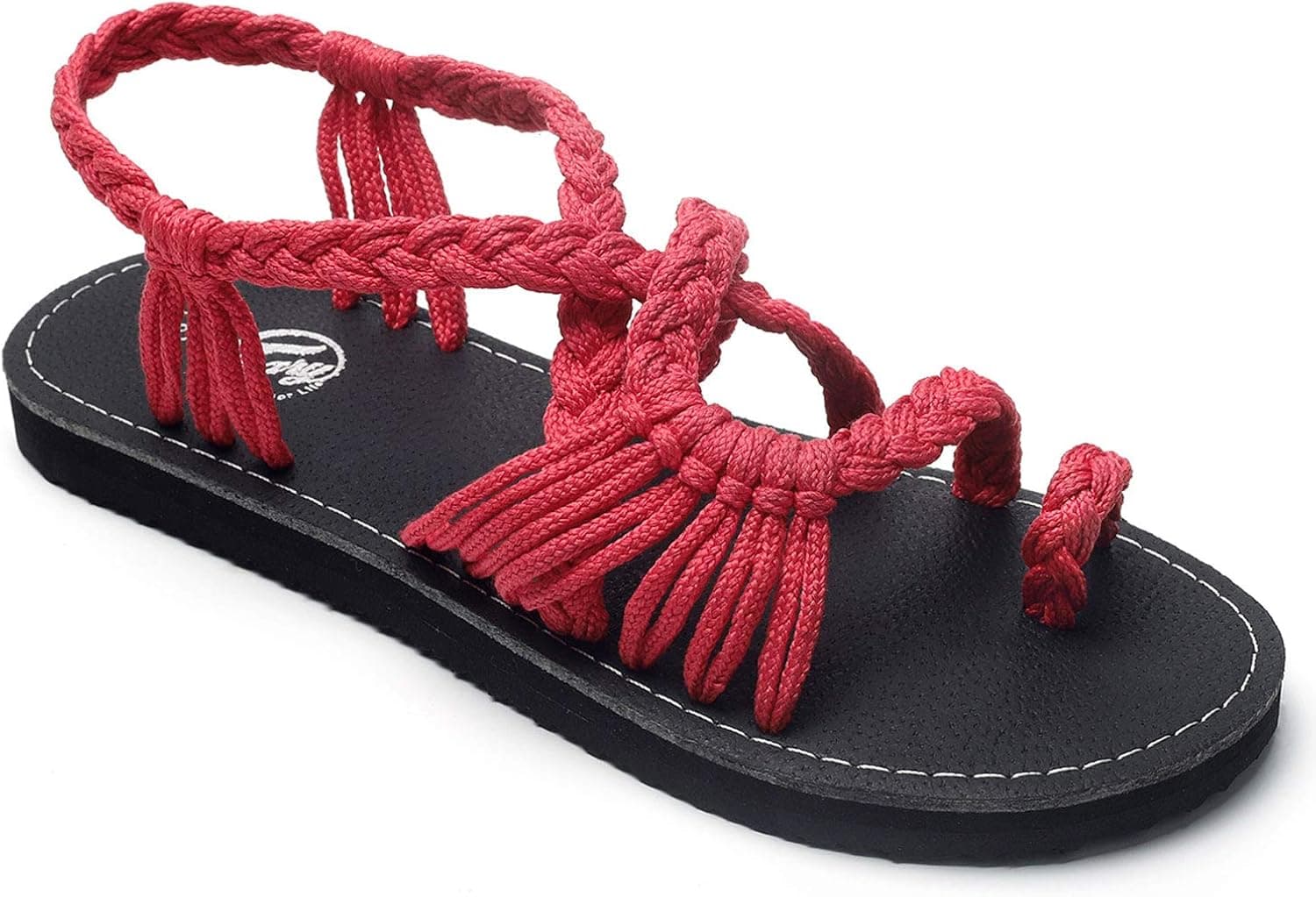 Trary Ankle Strap Braided Flat Sandals for Women