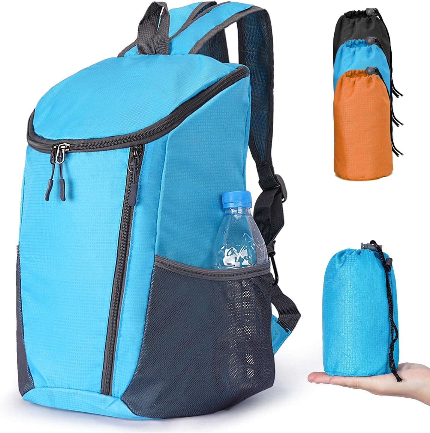 SUKCESO Foldable Hiking Daypack. Ultra Light-Weight 5.6 Oz 30L Water Resistant Small Compact Collapsible Packable Outdoor Travel Camping Backpack for Men Women Boys Girls Girls Blue