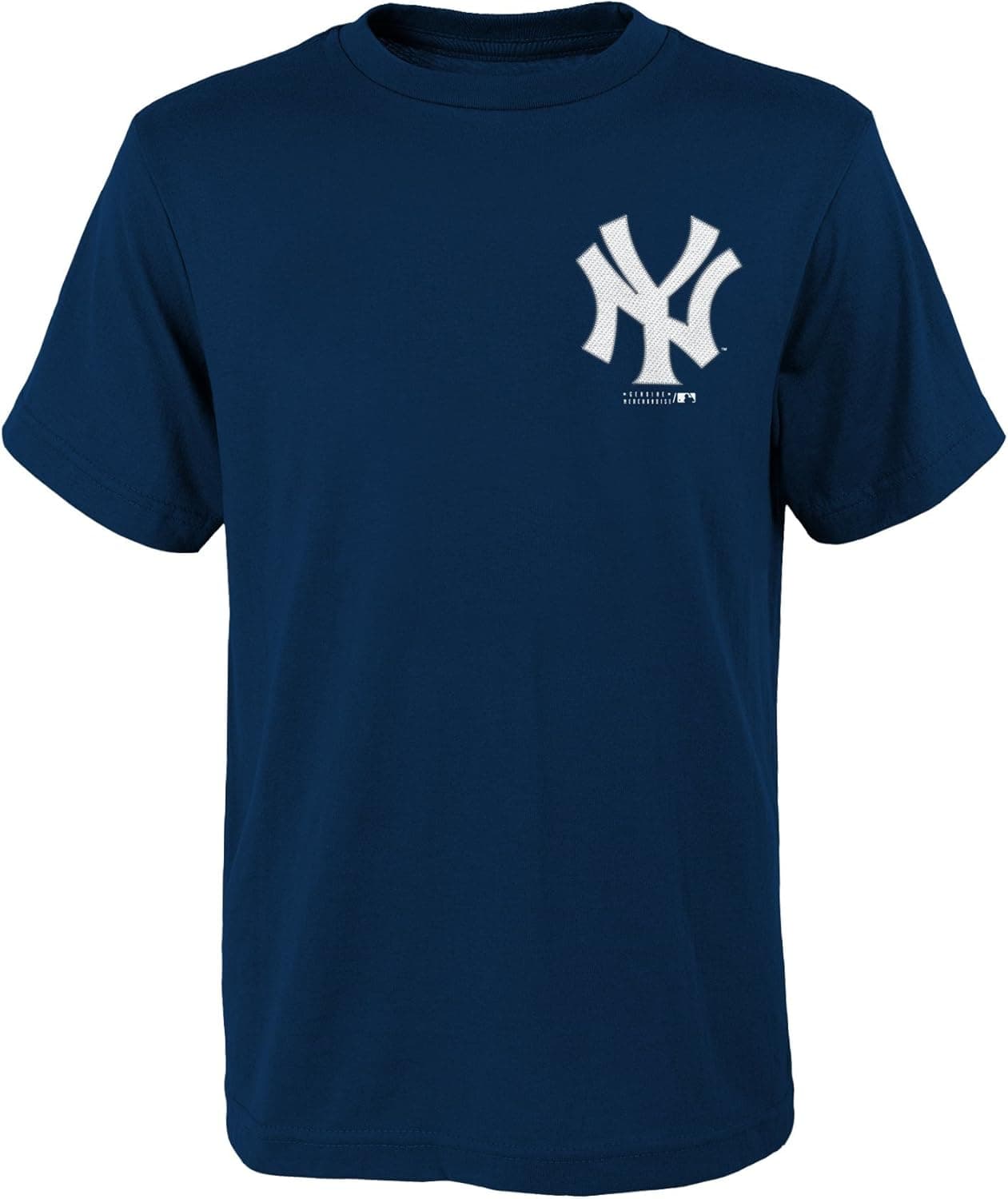 MLB New York Yankees Youth Boys 8-20 Official Wordmark Tee-M (10-12), Athletic Navy