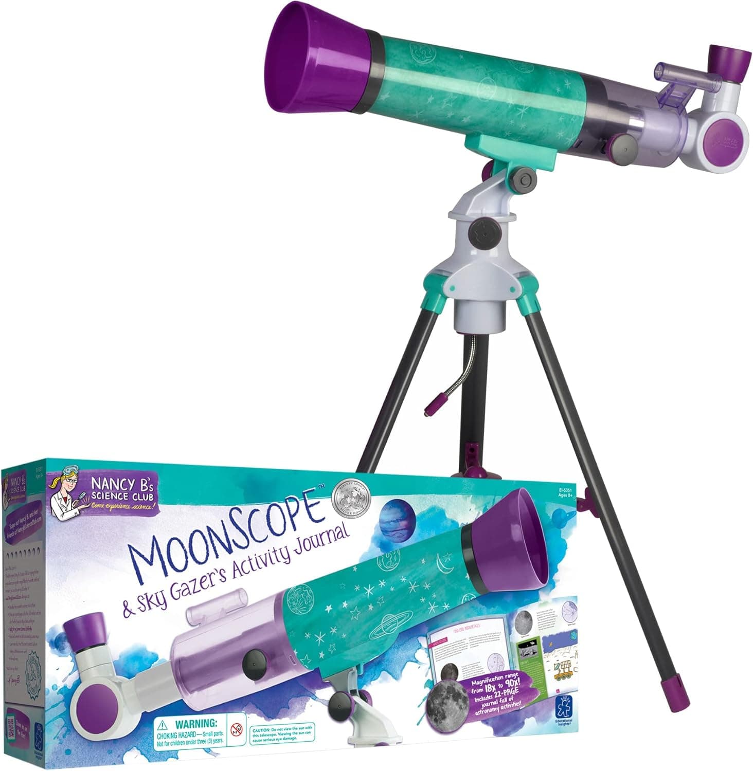 Educational Insights Nancy B's Science Club MoonScope Kids Telescope, STEM Toy, Gift for Boys & Girls, Ages 8+