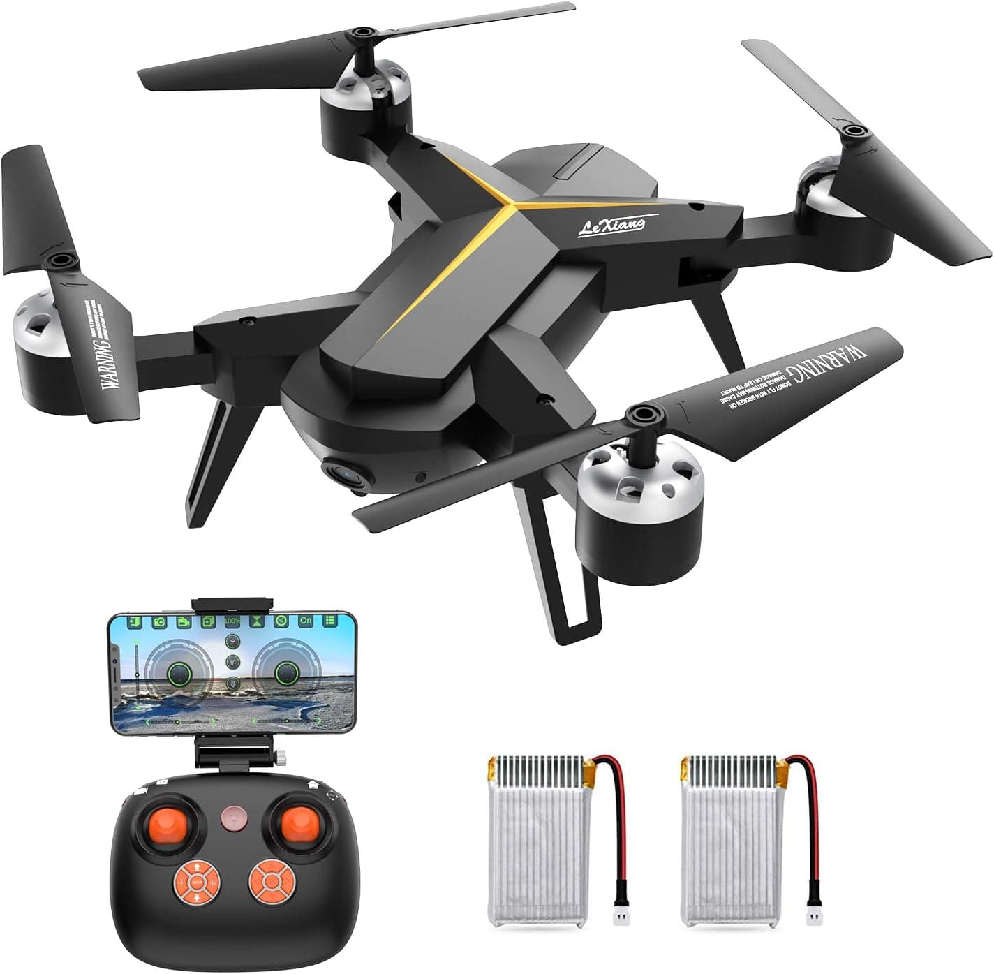 Drone with Camera for Beginners, KOOME 720P HD RC Quadcopter with Headless Mode, Altitude Hold, 3D Flips, One Key Take Off & Return Functions, 14 Min Flight Time, Easy to Use for Kids Adults