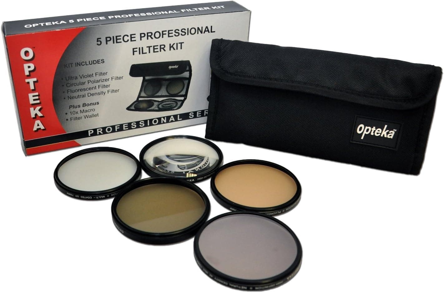 Opteka 67mm High Definition II Professional 5 Piece Filter Kit Includes UV, CPL, FL, ND4 and 10x Macro Lens for The Sony NEX-VG10 Digital Camcorder