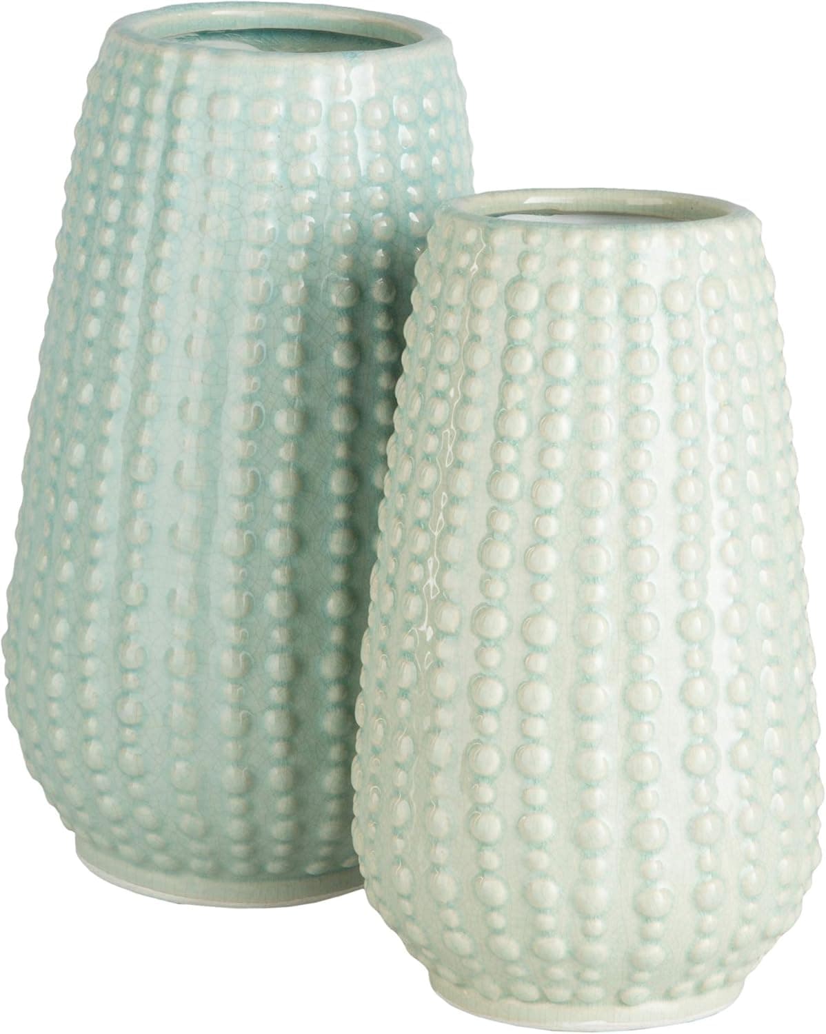 Artistic Weavers Hiragana Accent Vase, Aqua, 11" h x 7" w x 7" d