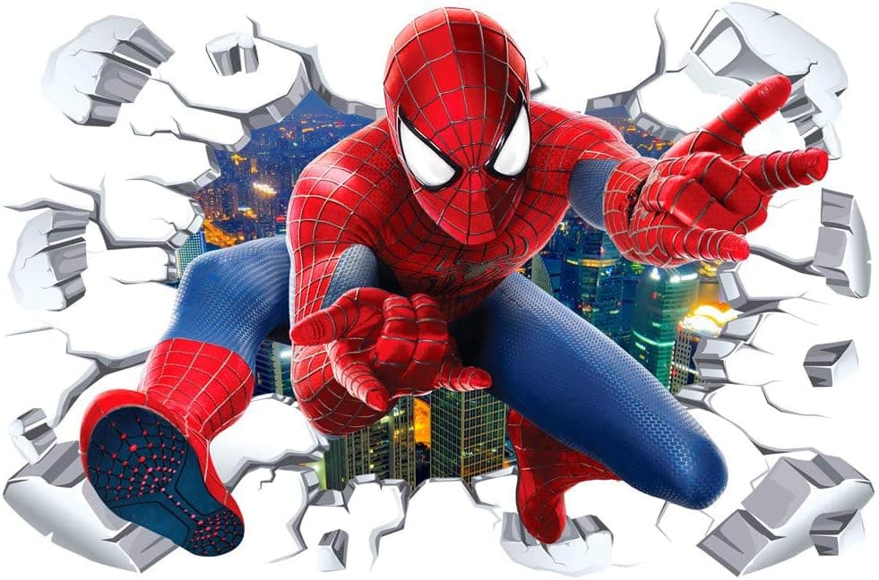 ZI XIN Superhero Wall Stickers Spider-Man Wall Decals Excellent Vinyl Wall Decor for Boys Room Living Room (Size 35.4 x 23.6 inch)