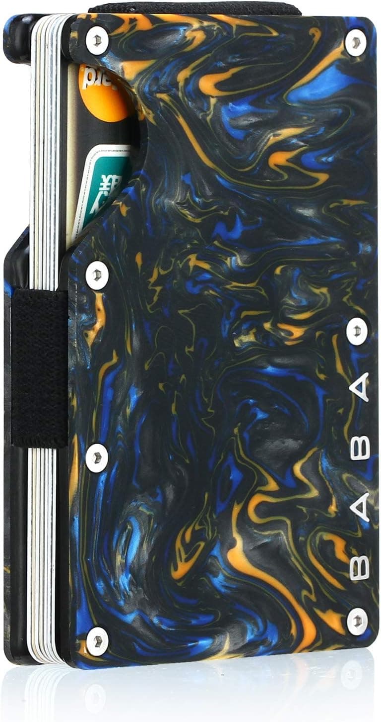 Wallet Card Holder Women,Slim Minimalist Wallet,Front Pocket RFID Blocking Resin Wallets for Men Women Credit Card Holder,15 Credit Card Holder for Women,Marble