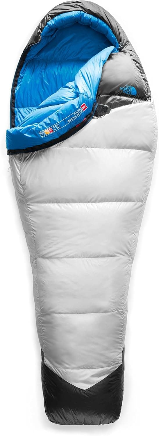 The North Face Blue Kazoo 15F / -9C Backpacking Sleeping Bag, High Rise Grey/Hyper Blue, Regular-Right Hand