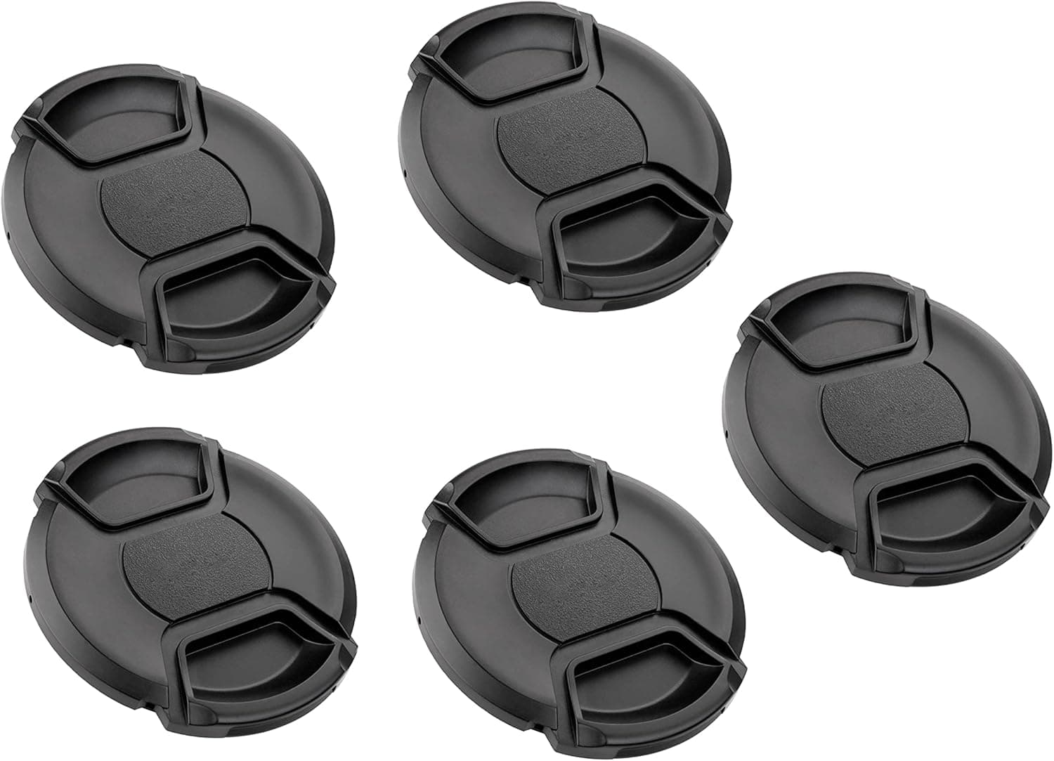 (5 Pcs Bundle) 72MM Front Lens Filter Snap On Pinch Cap, 72mm Lens Cap, 72 mm Protector Cover for DSLR SLR Camera Lense