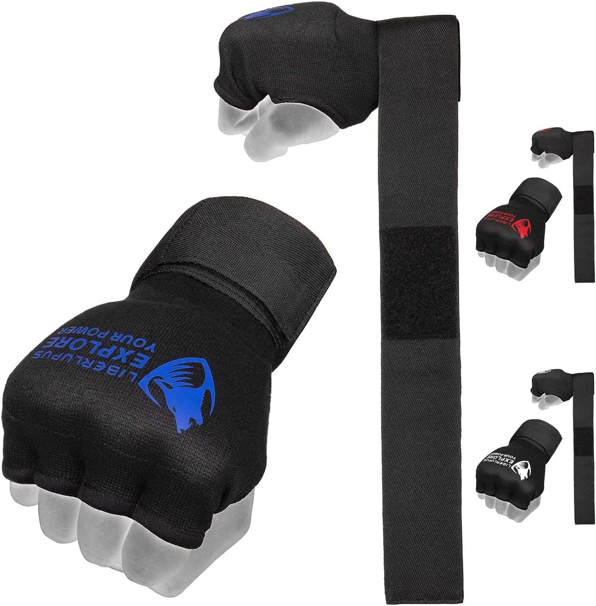 LIBERLUPUS Inner Gloves, Boxing Hand Wraps for Men & Women, Convenient Hand Wraps for Boxing Gloves, Handwraps for Boxing Kickboxing Muay Thai MMA