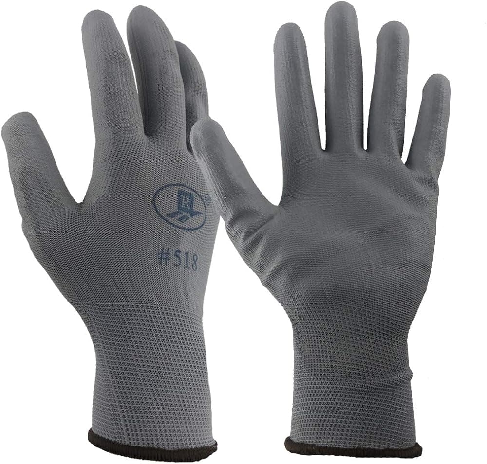 Breathable Thin Pu Coated Work Gloves 12 pairs Grip Gardening Safety Gloves for Work