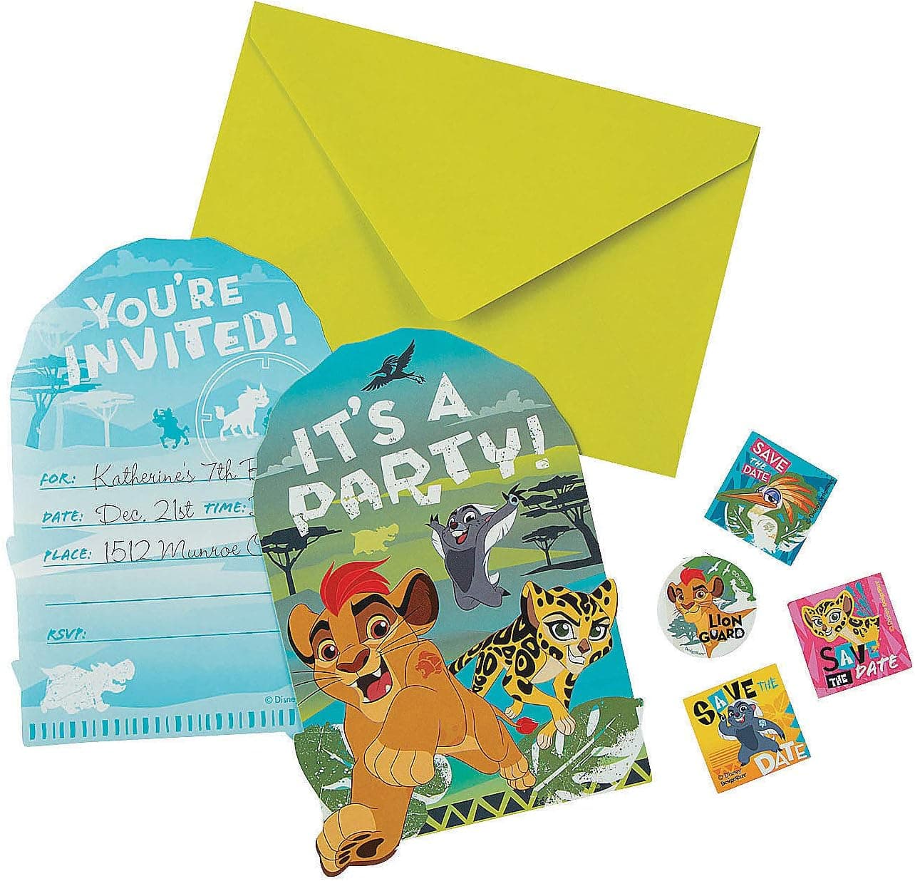 Fun Express The Lion Guard Postcard Invitations (set of 8) Birthday Party Supplies