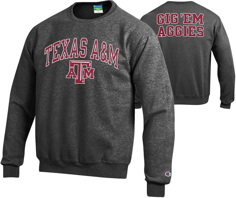 Elite Fan Shop NCAA Men's Front/Back Dark Heather Crew Sweatshirt