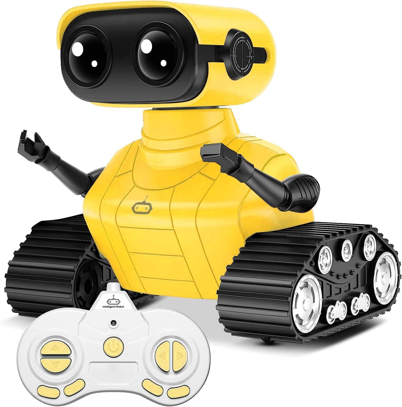 AOVIKOOD Robot Toys for Boys Girls, Rechargeable Robots for Kids, 2.4GHz RC Remote Control Robots with Flexible Head & Arms,LED Eyes,Dance Moves and Music,Gifts for Children Age 3-5-8-12 (Yellow)