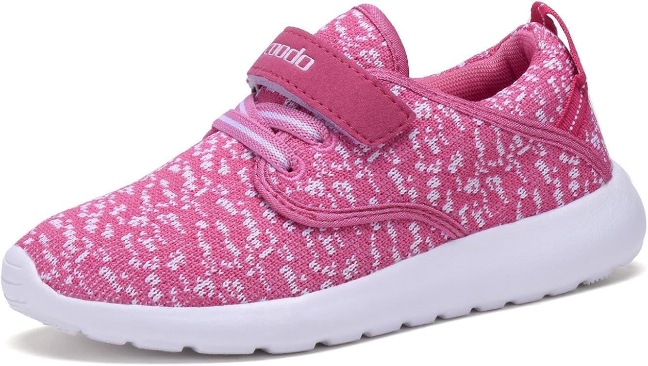 COODO CD3001 Toddler Kid's Sneakers Boys Girls Cute Casual Running Shoes Fuchsia/White-6