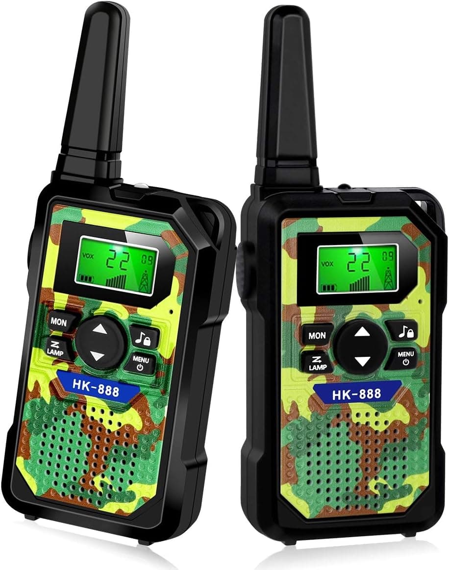 Outdoor Toys for 3-9 Year Old Boys, Range Up to 3 Miles Walkie Talkies for Kids Birthday Gifts for 3-10 Year Old Boys HK888 Green