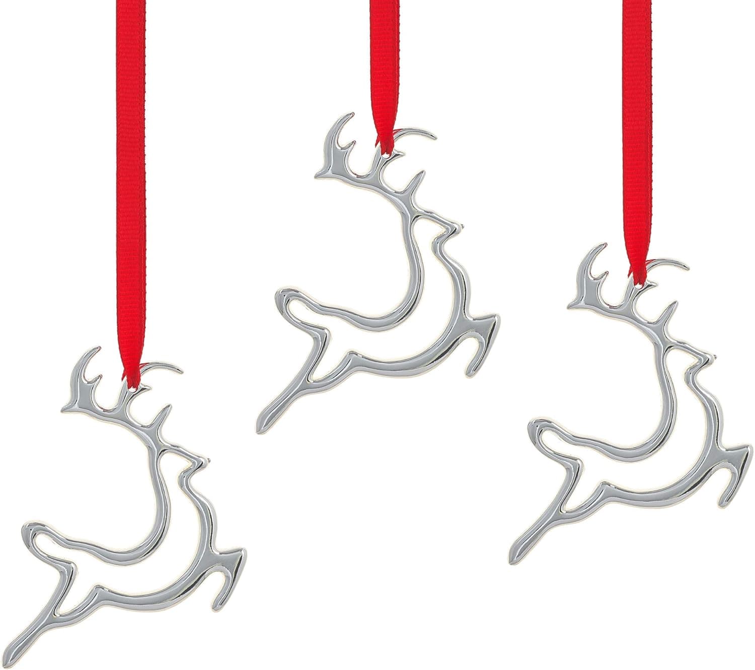 Nambe Mini Set of 3 Reindeer Ornament
