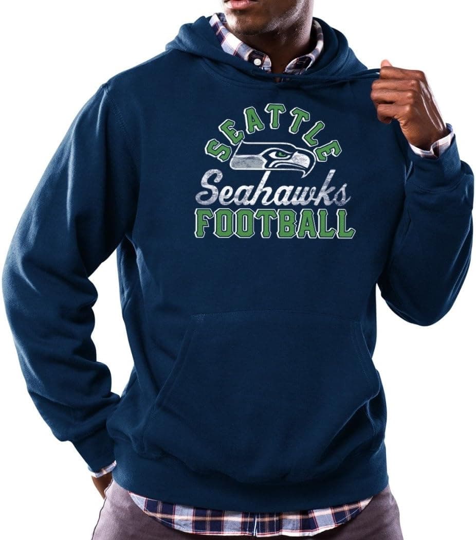 Majestic Seattle Seahawks NFL Kick Return 3" Men's Navy Hooded Sweatshirt