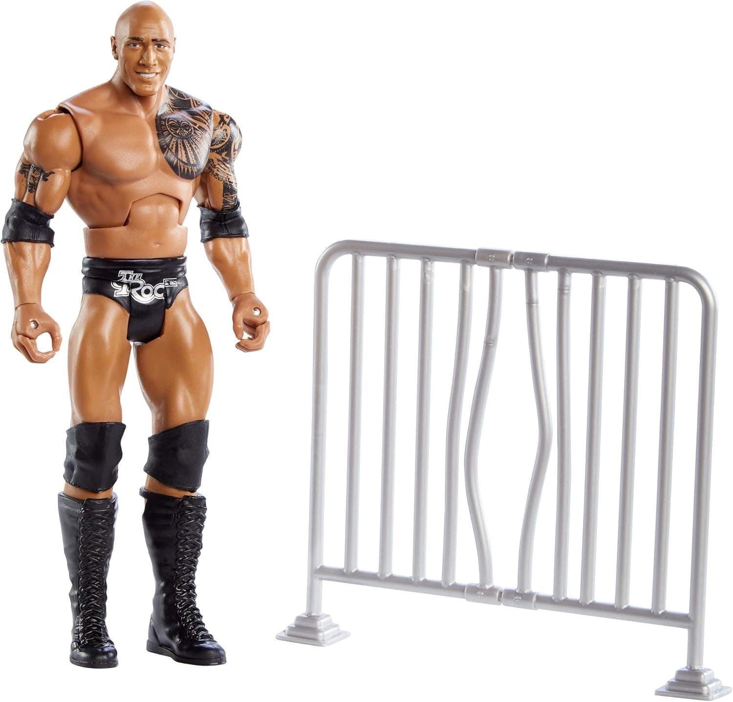 WWE Wrekkin’ The Rock 6-inch Action Figure with Pull-Back Activated Move Like Slamming, Punching or Kicking, Lock Tight Grip & Wreckable Accessory
