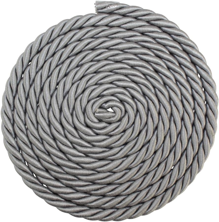 SGT KNOTS Twisted Craft Rope / Décor Trim Cord - 3/16", 1/4", 3/8", 1/2" - Several Colors (3/16" x50') - Pewter