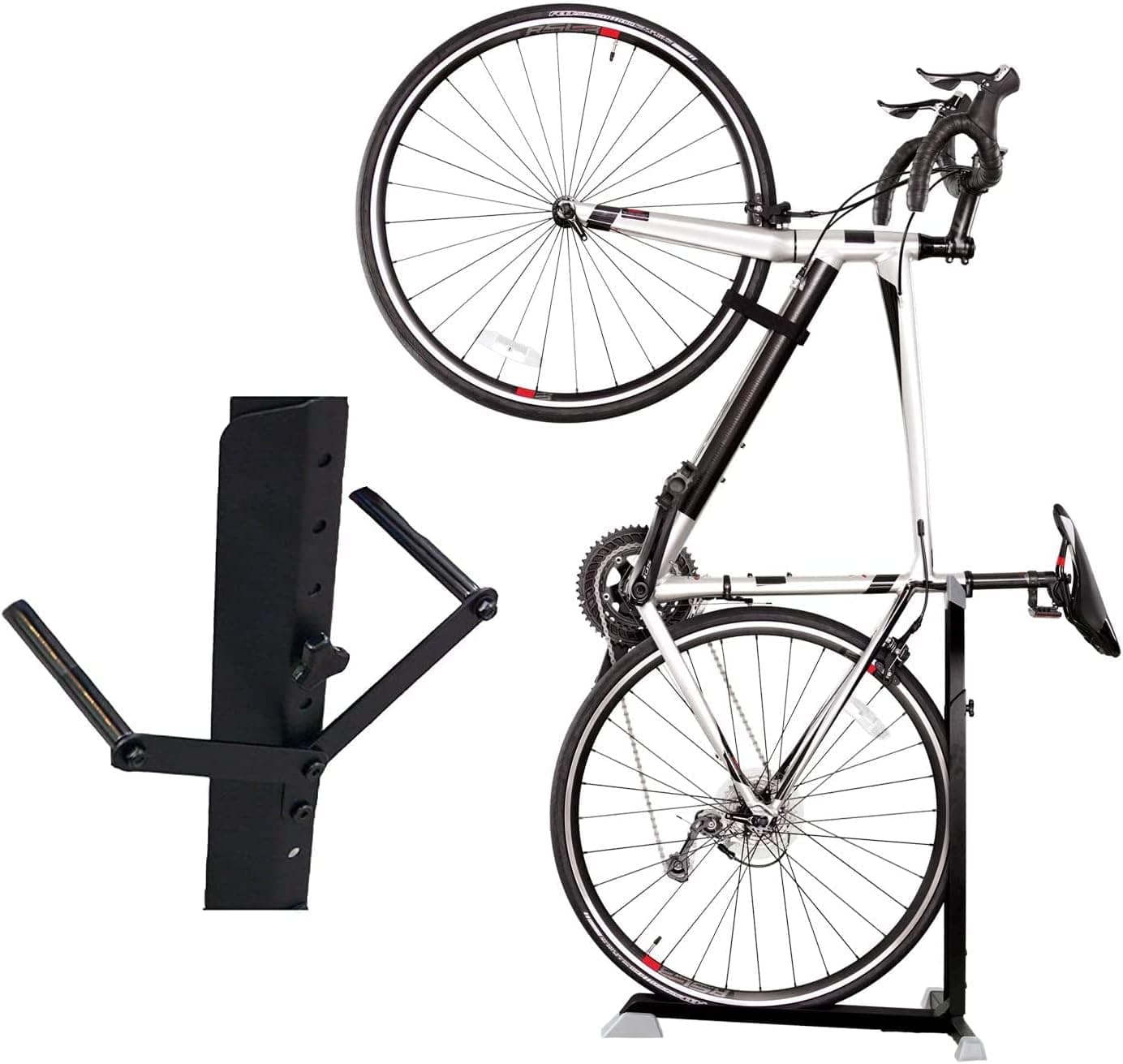 Bike Nook Bicycle Stand with Pro Attachment for Racks, Fender and Mudguards, Portable and Stationary Space-Saving Rack with Adjustable Height, for Indoor Bike Storage